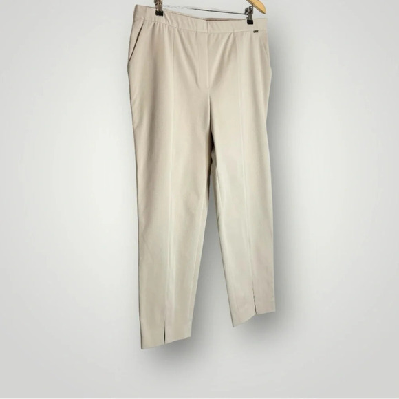 St John Chino Pants Size 16 Side Zip & Button Closure 28” Inseam Pockets Tapered - Picture 3 of 11